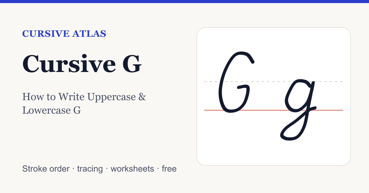 Cursive G: How to Write Capital G & Lowercase g